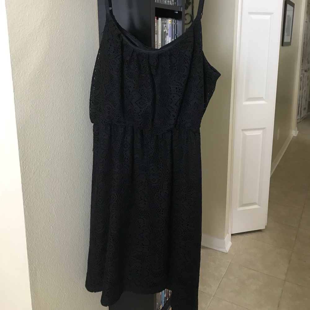 Black Spaghetti strap lace dress